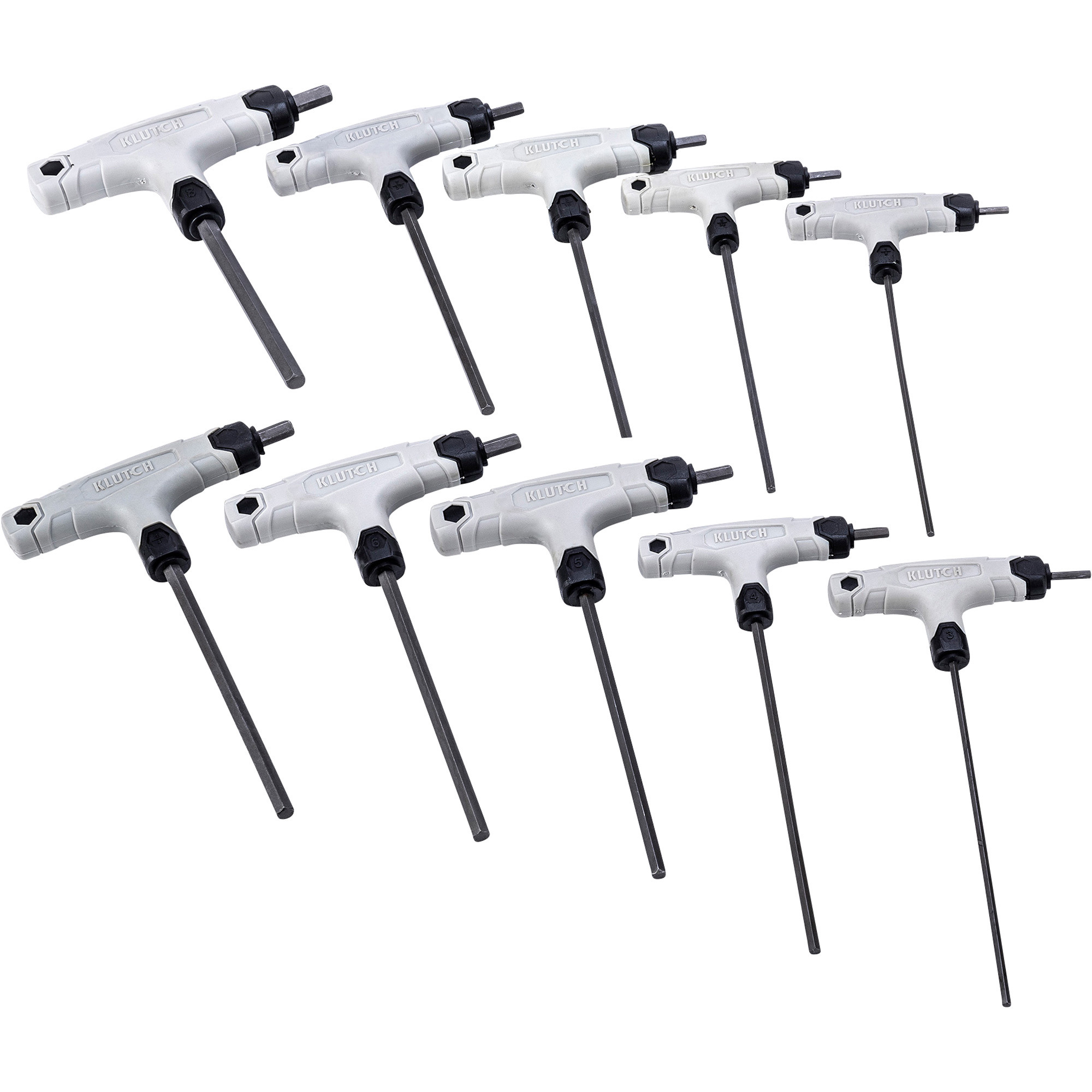 Klutch T-Handle Hex Key Set, 10-Pc., SAE/Metric